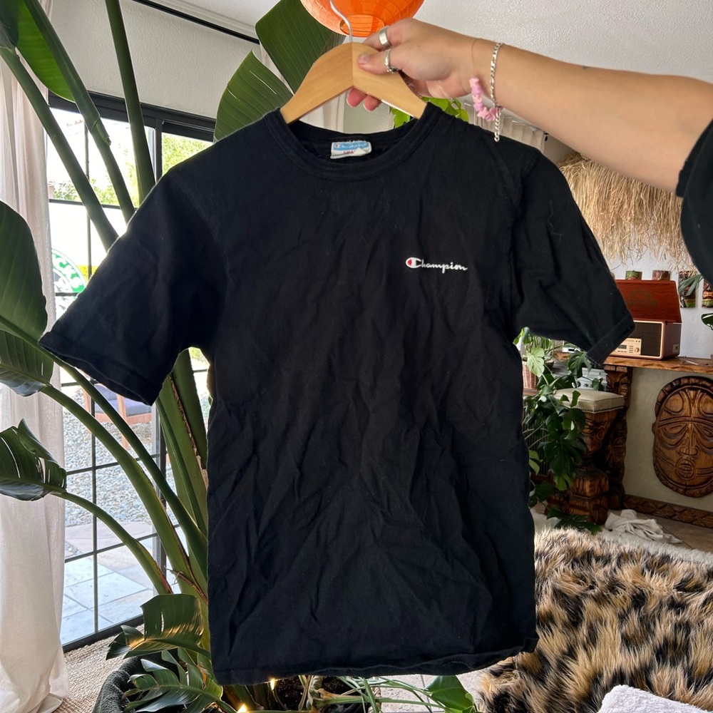 Champion Black Short Sleeve Tee